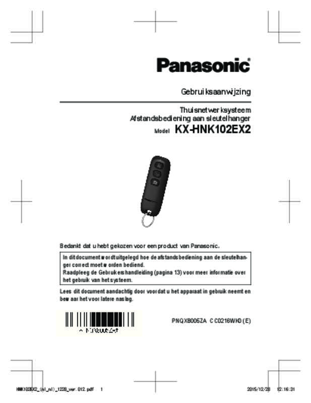 Guide utilisation PANASONIC KX-HNK102EX2  de la marque PANASONIC