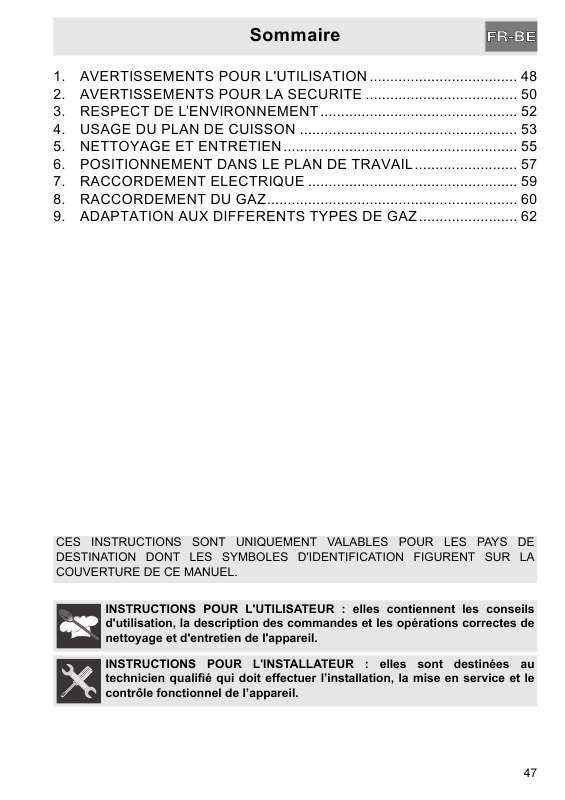 Guide utilisation  SMEG SPR876BGH  de la marque SMEG