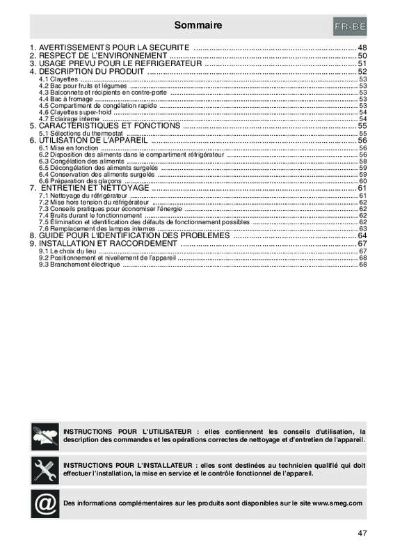 Guide utilisation SMEG FAB50LAP-1  de la marque SMEG