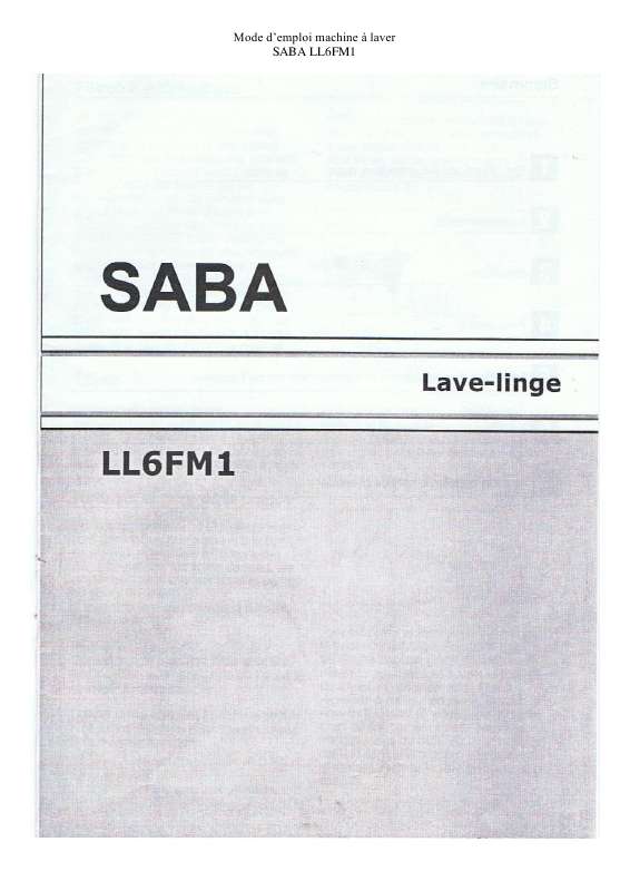 Guide utilisation  SABA LL6FM1  de la marque SABA