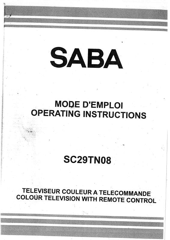 Guide utilisation  SABA SCTN08  de la marque SABA