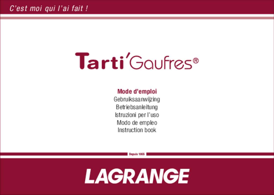 Guide utilisation LAGRANGE TARTI GAUFRES 029112  de la marque LAGRANGE