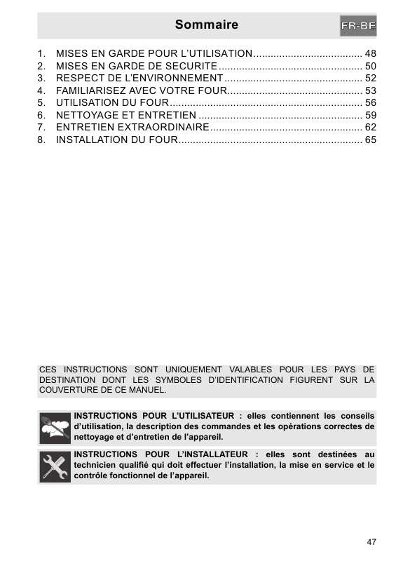 Guide utilisation  SMEG ALFA43X  de la marque SMEG