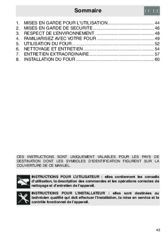 Guide utilisation  SMEG RFF43X  de la marque SMEG