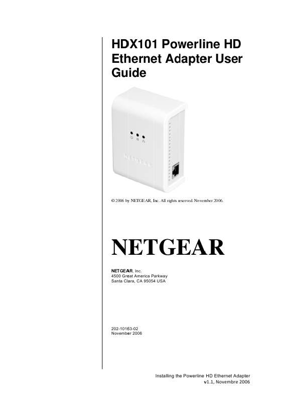 Guide utilisation  NETGEAR HDX101 POWERLINE HD  de la marque NETGEAR