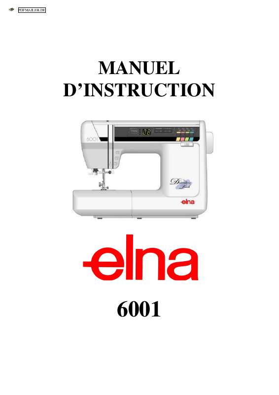 Guide utilisation ELNA 6001  de la marque ELNA