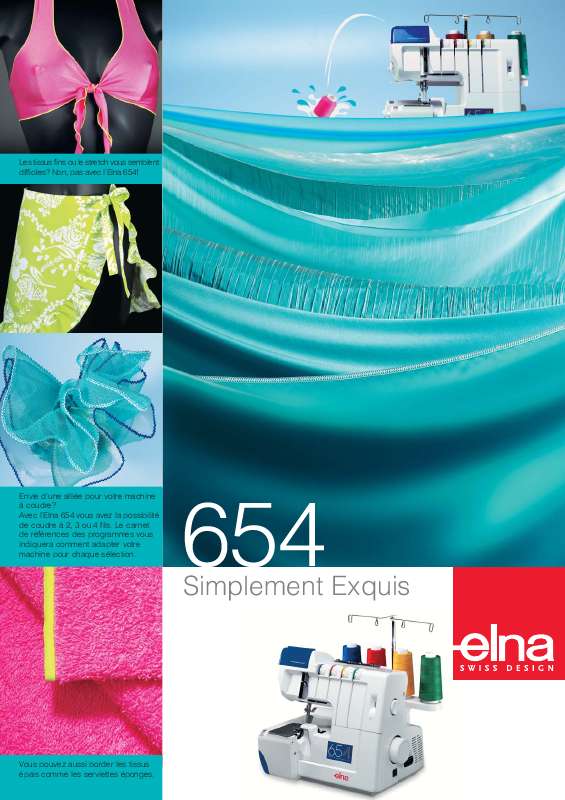 Guide utilisation ELNA 654  de la marque ELNA