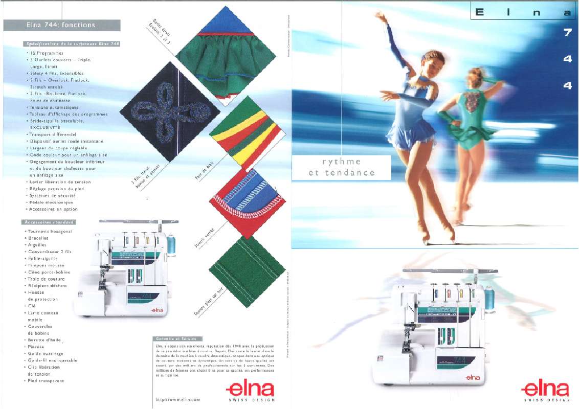 Guide utilisation ELNA 744  de la marque ELNA