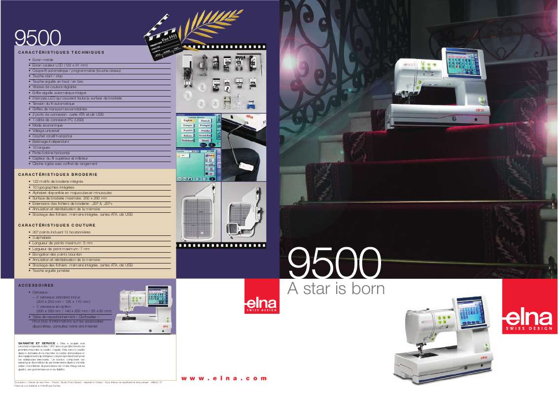 Guide utilisation ELNA 9500  de la marque ELNA
