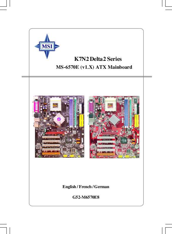 Guide utilisation MSI ATX K7N2 DELTA2  de la marque MSI