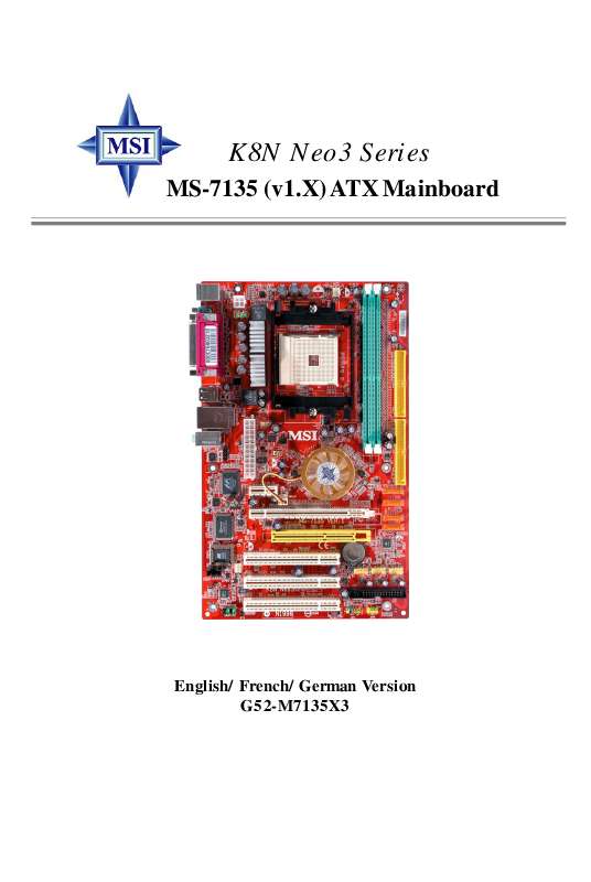 Guide utilisation  MSI MS-7135 V1.X  de la marque MSI