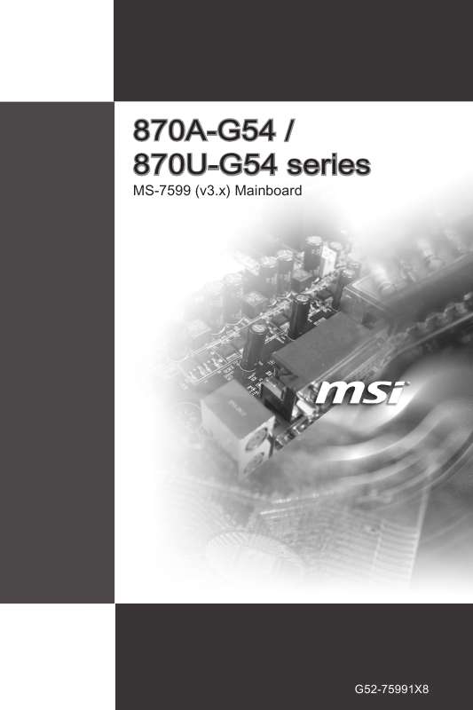 Guide utilisation MSI 870A-G54  de la marque MSI