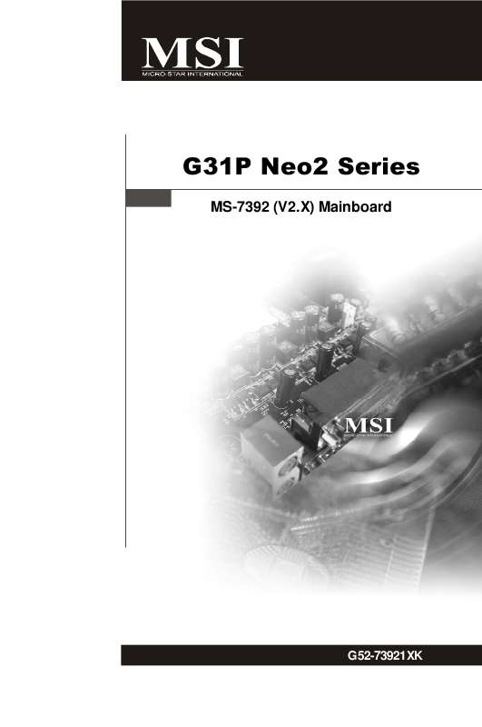Guide utilisation MSI G31P NEO2  de la marque MSI