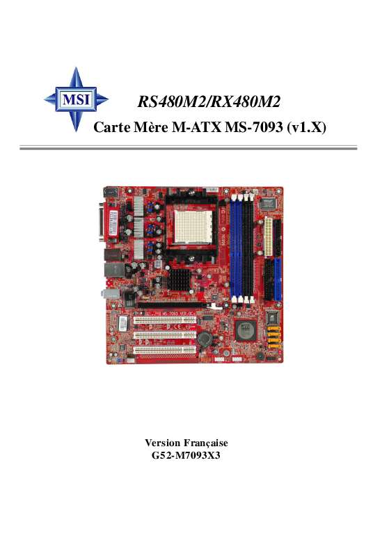 Guide utilisation MSI G52-M7093X3  de la marque MSI