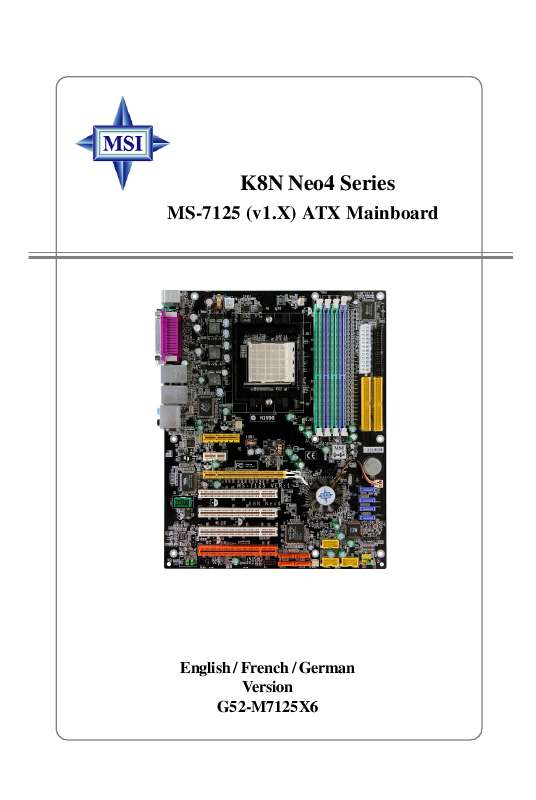 Guide utilisation MSI K8N NEO4  de la marque MSI