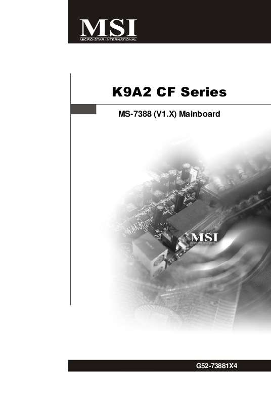 Guide utilisation  MSI K9A2 CF  de la marque MSI
