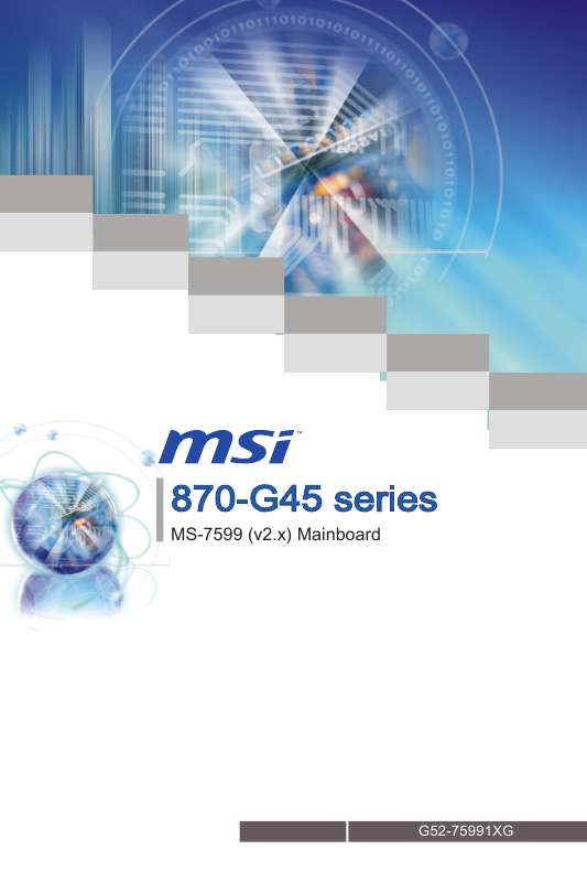 Guide utilisation  MSI MS-7599 870-G45  de la marque MSI