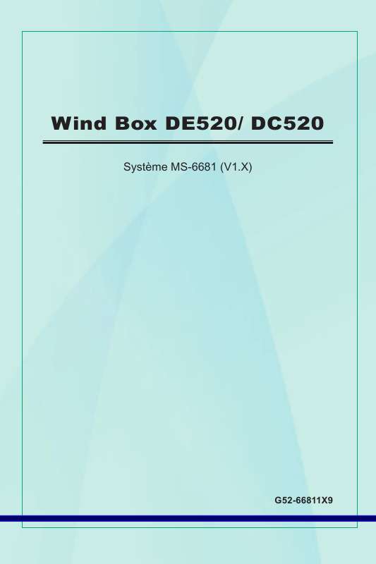Guide utilisation  MSI WIND BOX DC520  de la marque MSI