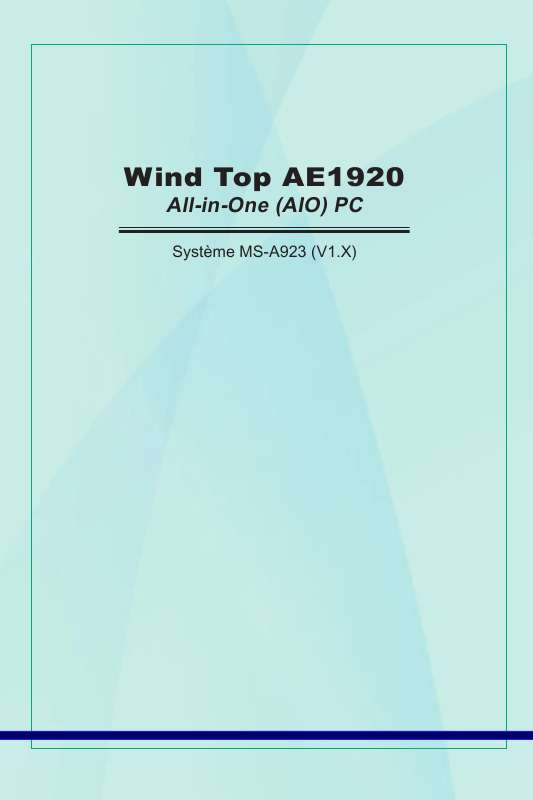 Guide utilisation MSI WIND TOP AE1920  de la marque MSI