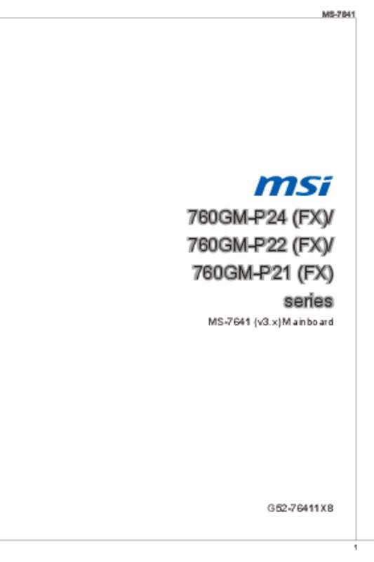 Guide utilisation MSI 760GM-P21 (FX)  de la marque MSI