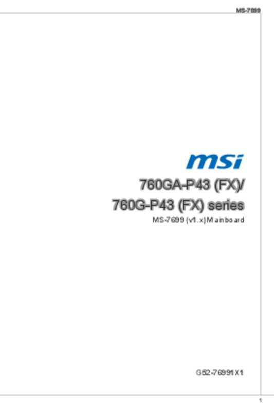 Guide utilisation  MSI 760GM-P23  de la marque MSI