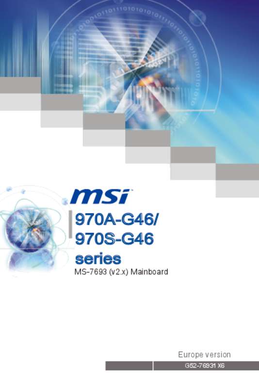 Guide utilisation MSI 970A-G46  de la marque MSI