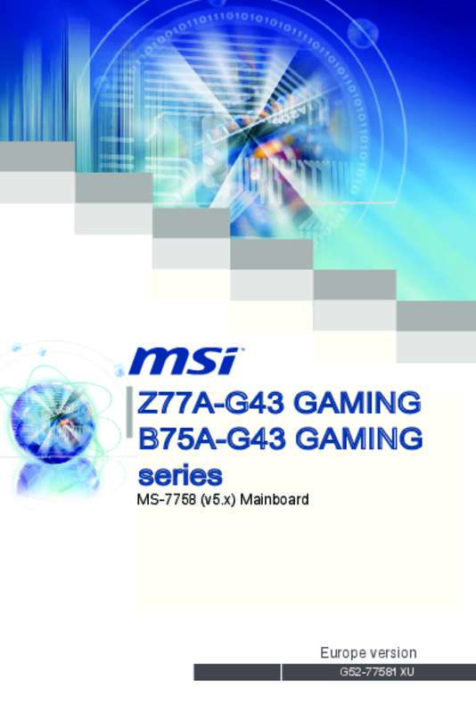 Guide utilisation MSI B75A-G43 GAMING  de la marque MSI