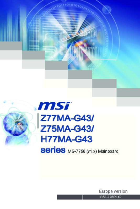 Guide utilisation MSI H77MA-G43  de la marque MSI
