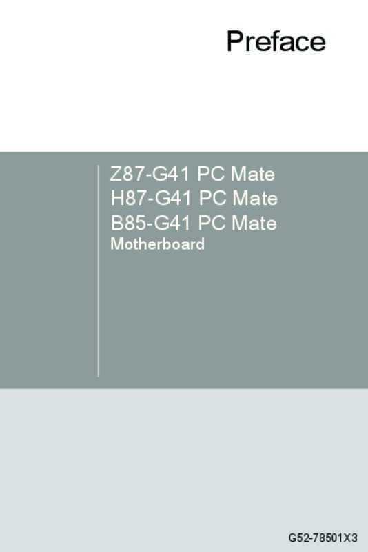 Guide utilisation MSI H87-G41 PC MATE  de la marque MSI