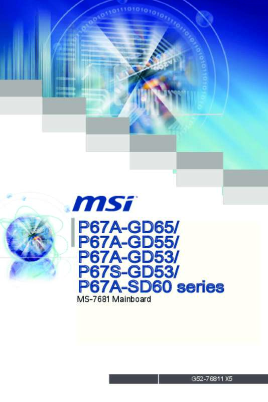 Guide utilisation MSI P67A-GD65  de la marque MSI