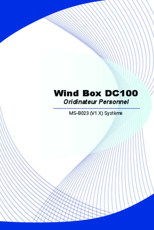 Guide utilisation MSI WIND BOX DC100-010XEU  de la marque MSI