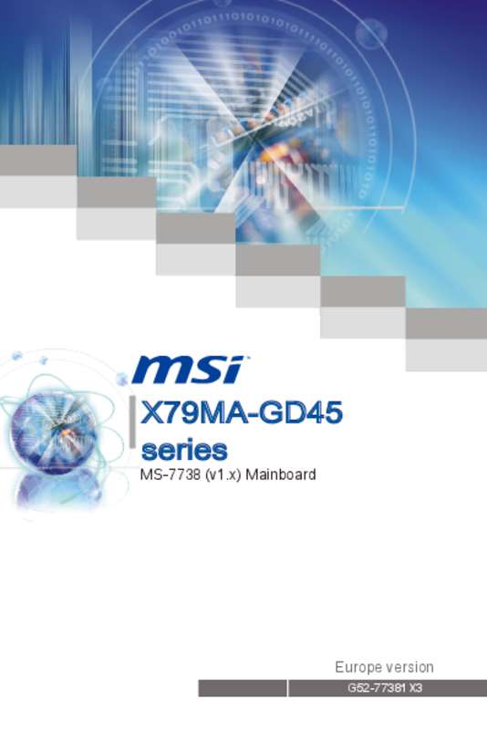 Guide utilisation MSI X79MA-GD45  de la marque MSI