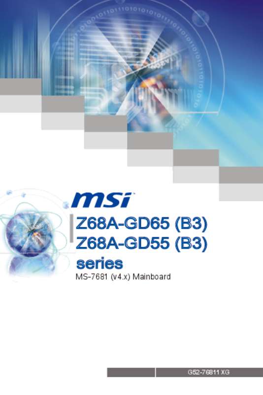 Guide utilisation MSI Z68A-GD55 (G3)  de la marque MSI