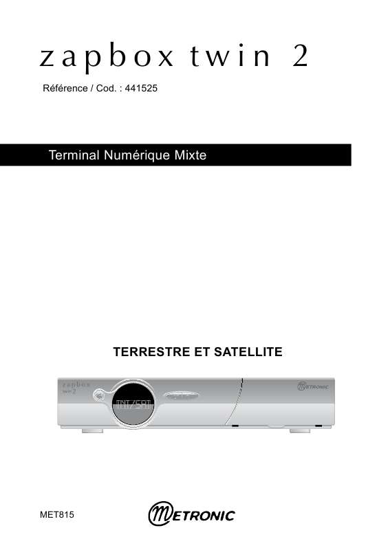 Guide utilisation  METRONIC TERMINAL NUMERIQUE ZAPBOX TWIN 2  de la marque METRONIC