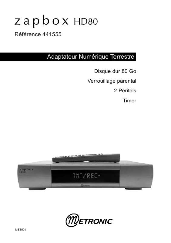 Guide utilisation  METRONIC ZAPBOX HD80  de la marque METRONIC