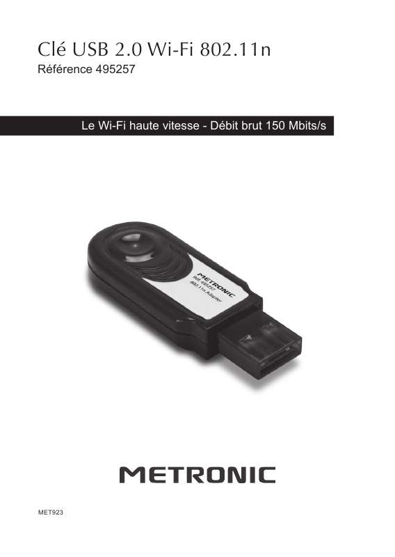 Guide utilisation  METRONIC CLE USB 2.0 WI-FI 802.11N  de la marque METRONIC