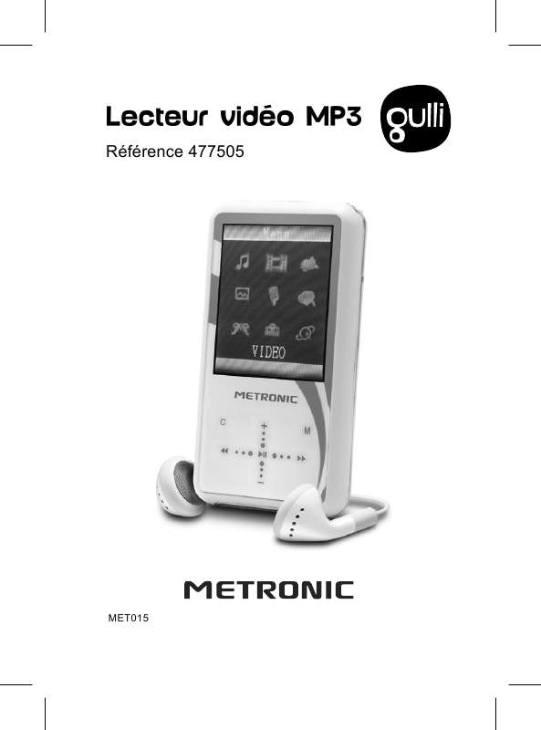 Guide utilisation  METRONIC LECTEUR VIDEO MP3  de la marque METRONIC