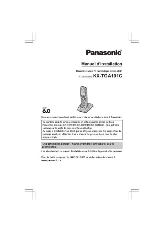 Guide utilisation PANASONIC KX-TGA101CS  de la marque PANASONIC