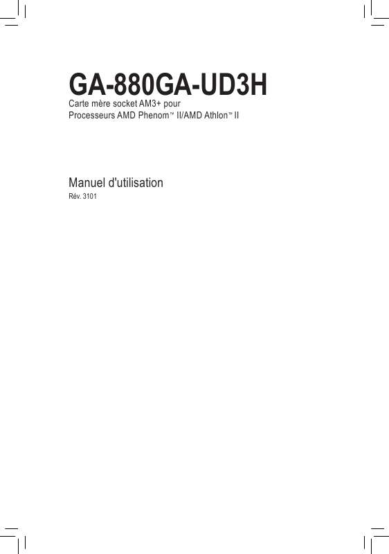 Guide utilisation GIGABYTE GA-880GA-UD3H  de la marque GIGABYTE