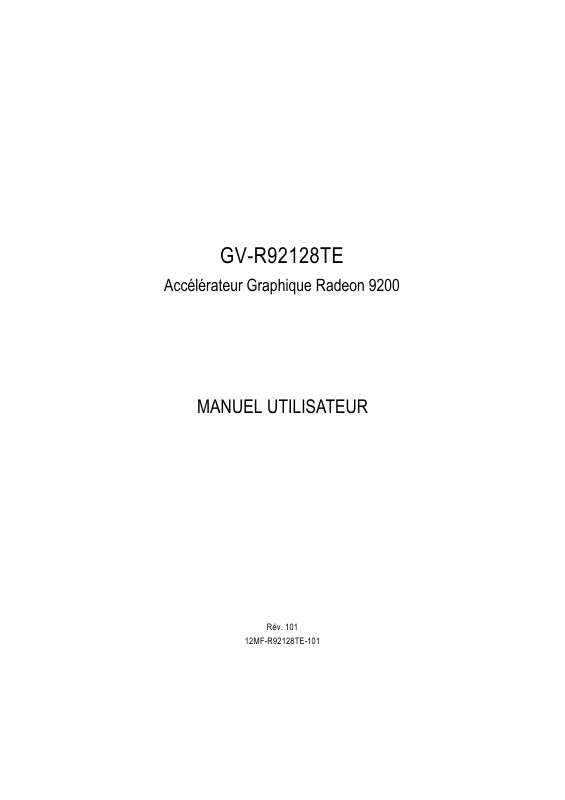 Guide utilisation GIGABYTE GV-R92128TE  de la marque GIGABYTE