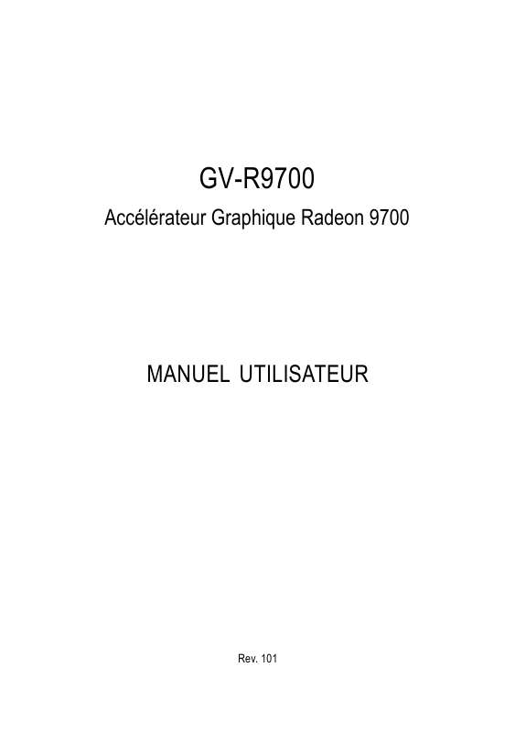 Guide utilisation GIGABYTE GV-R9700  de la marque GIGABYTE