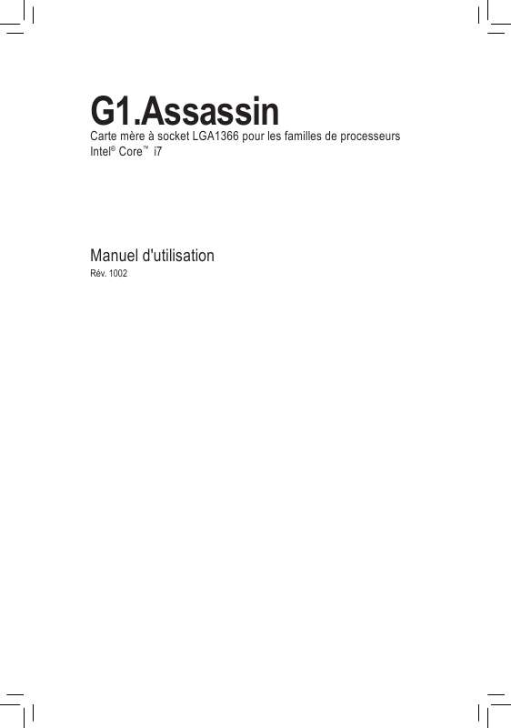 Guide utilisation GIGABYTE G1.ASSASSIN  de la marque GIGABYTE