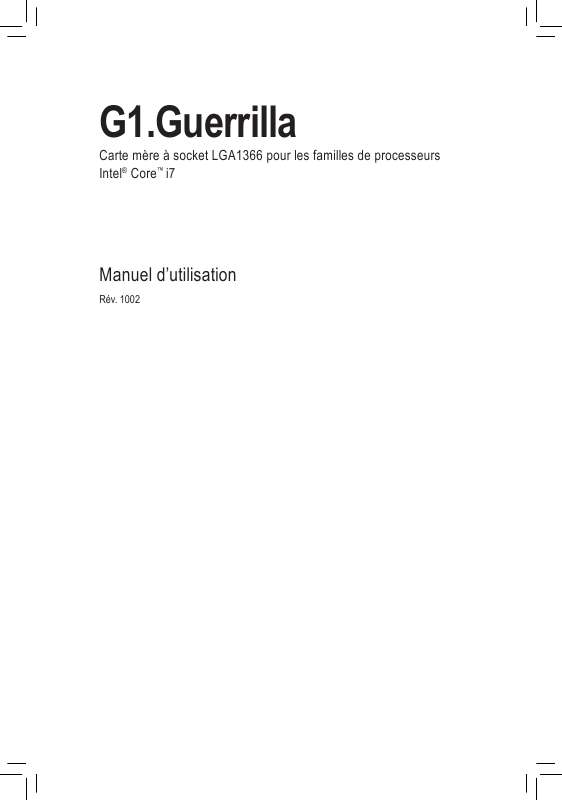 Guide utilisation GIGABYTE G1.GUERRILLA  de la marque GIGABYTE