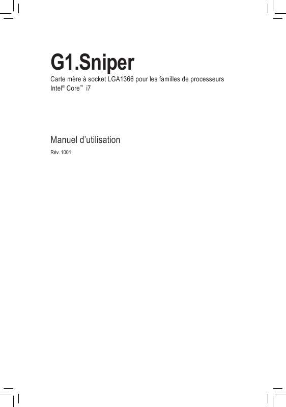 Guide utilisation GIGABYTE G1.SNIPER  de la marque GIGABYTE