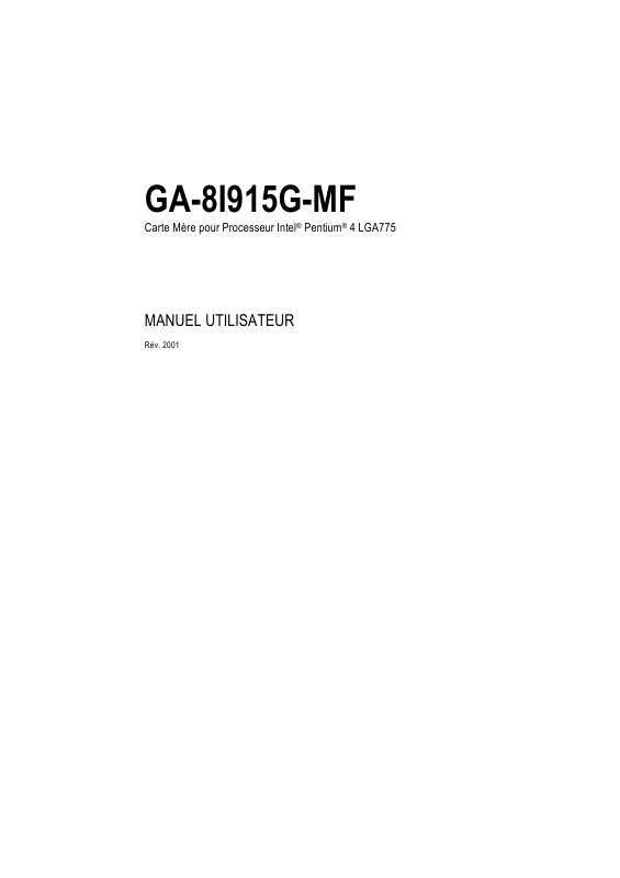 Guide utilisation GIGABYTE GA-8I915G-MF  de la marque GIGABYTE