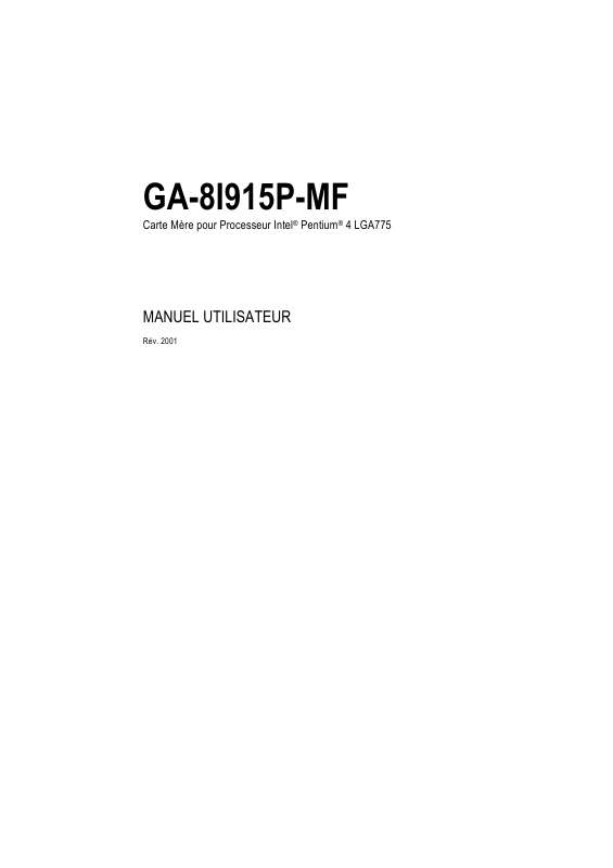 Guide utilisation GIGABYTE GA-8I915P-MF  de la marque GIGABYTE