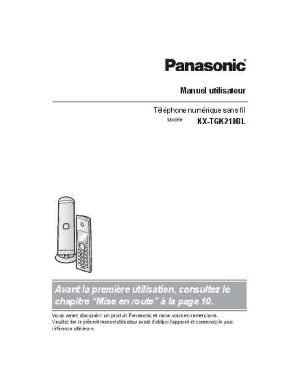 Guide utilisation PANASONIC KXTGK210BL  de la marque PANASONIC