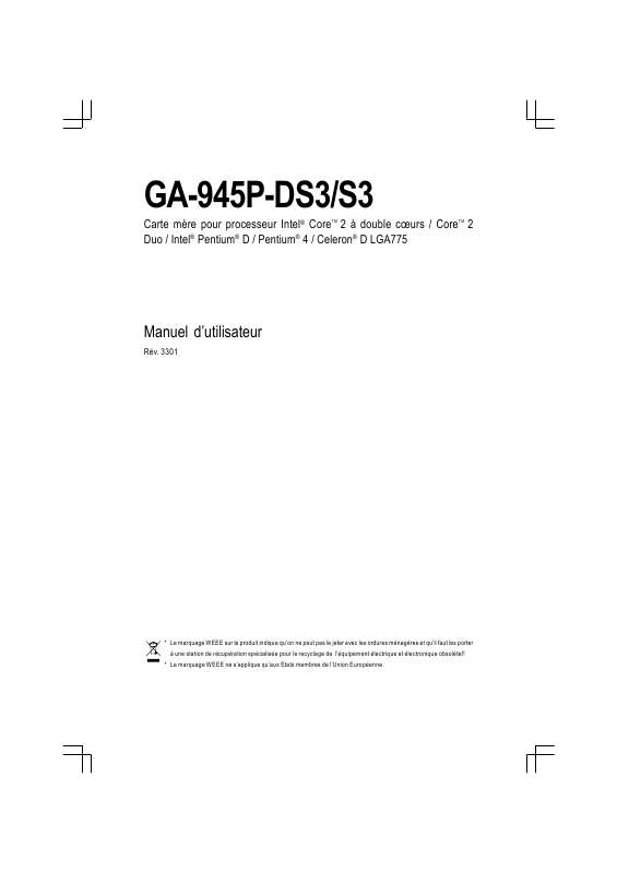 Guide utilisation GIGABYTE GA-945P-DS3  de la marque GIGABYTE
