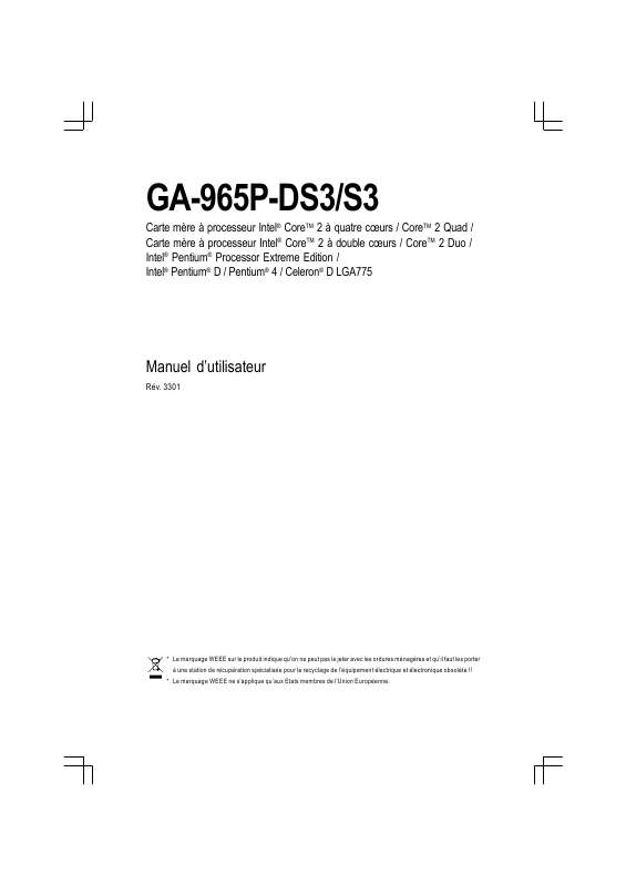 Guide utilisation GIGABYTE GA-965P-DS3  de la marque GIGABYTE