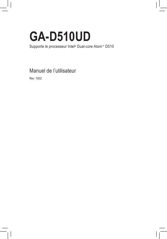 Guide utilisation GIGABYTE GA-D510UD  de la marque GIGABYTE